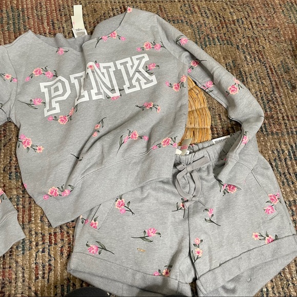 PINK Victoria's Secret Tops - NWT pink matching floral set short